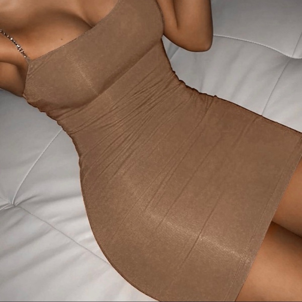 Mocha Rhinestone Dress - Picture 3 of 3
